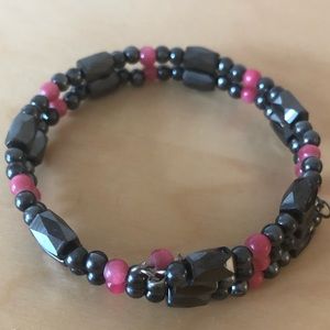 Magnetic Black and Pink Bracelet